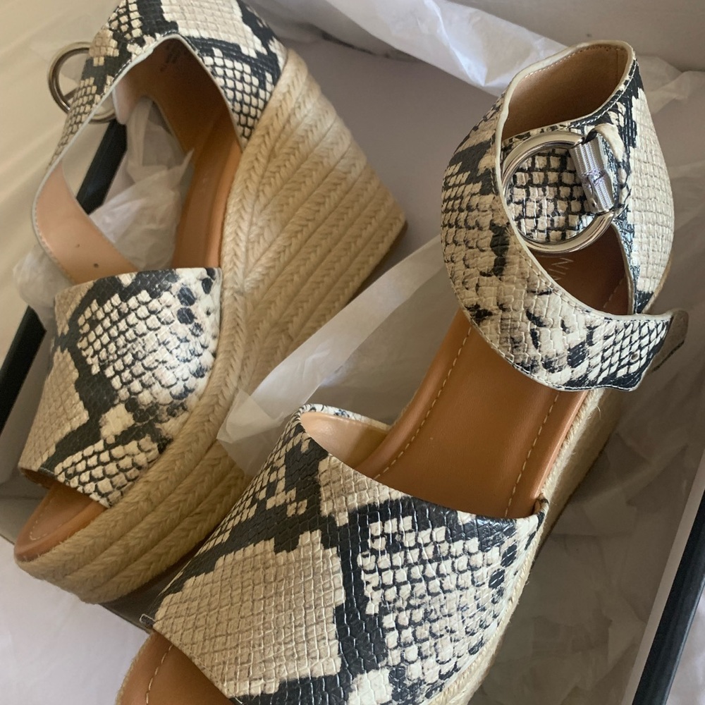 Snake skin platform sandals. Never worn. Bought brand new in box